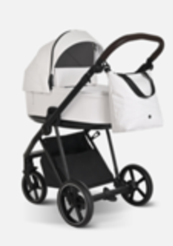 Roan Коляска 2 в 1 Sol Leather White Black Тем.коричневый