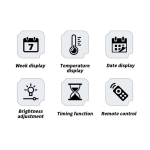 Часы настенные LED MIRROR NO.: 6650 Blue&White