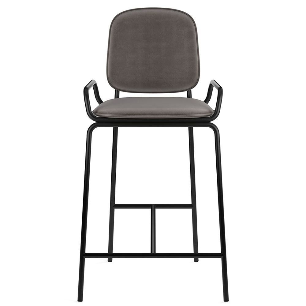 Стул полубарный Ror, 2 Frame, велюр, черный/серый