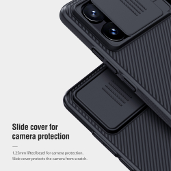 Чехол черного цвета для Xiaomi Poco X6 Pro 5G и Redmi K70E от Nillkin, серия CamShield Case с защитной шторкой для задней камеры