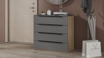 Комод для одежды с ящиками Яблоня Беллуно/Графит софт 4 ящика 90х45х84 см