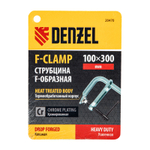 Струбцина F-образная, 100x300мм, кованая Denzel