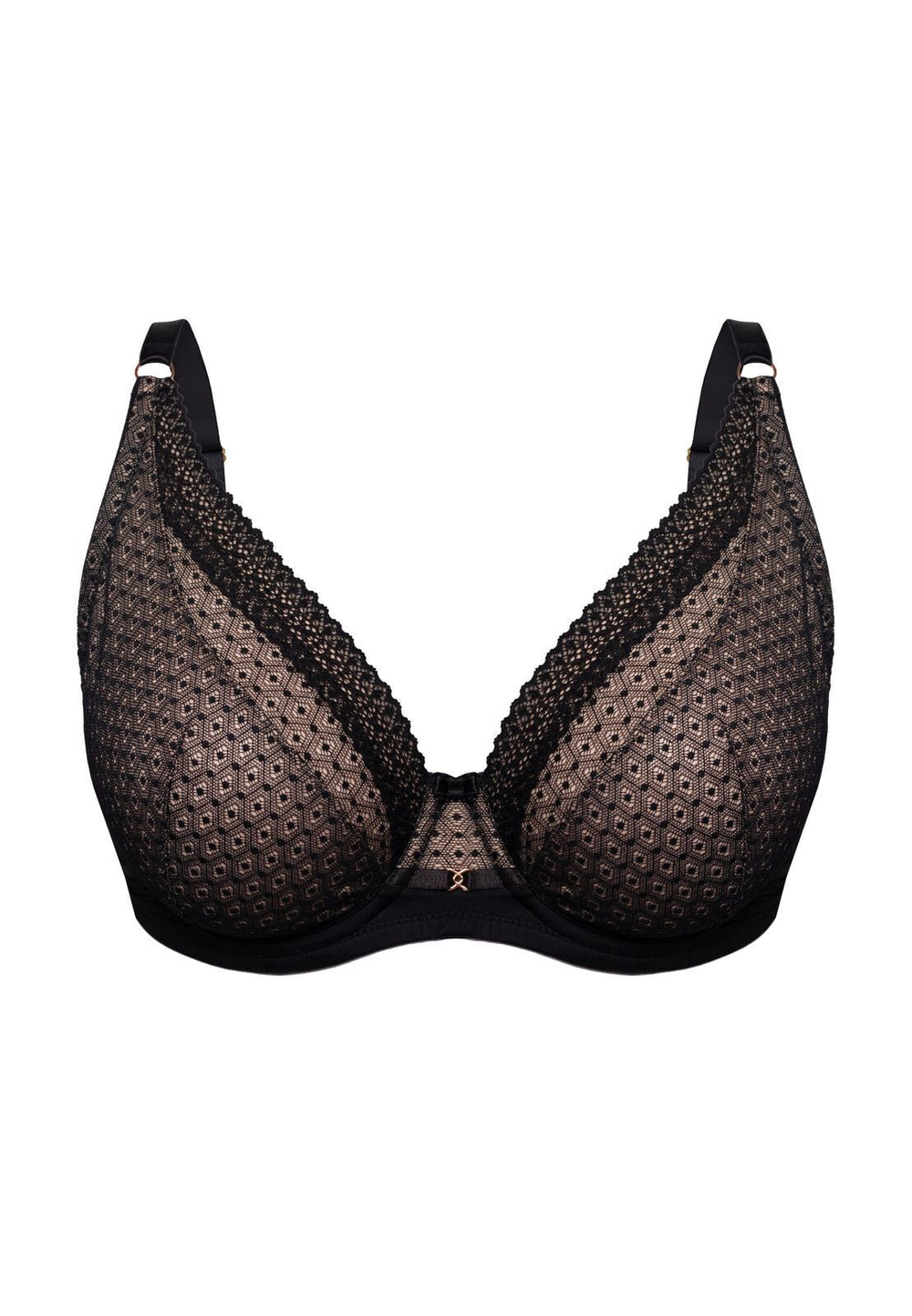 Бюстгальтер-бралетт Renee (Размер: 95E) (Цвет: черный с бежевым)