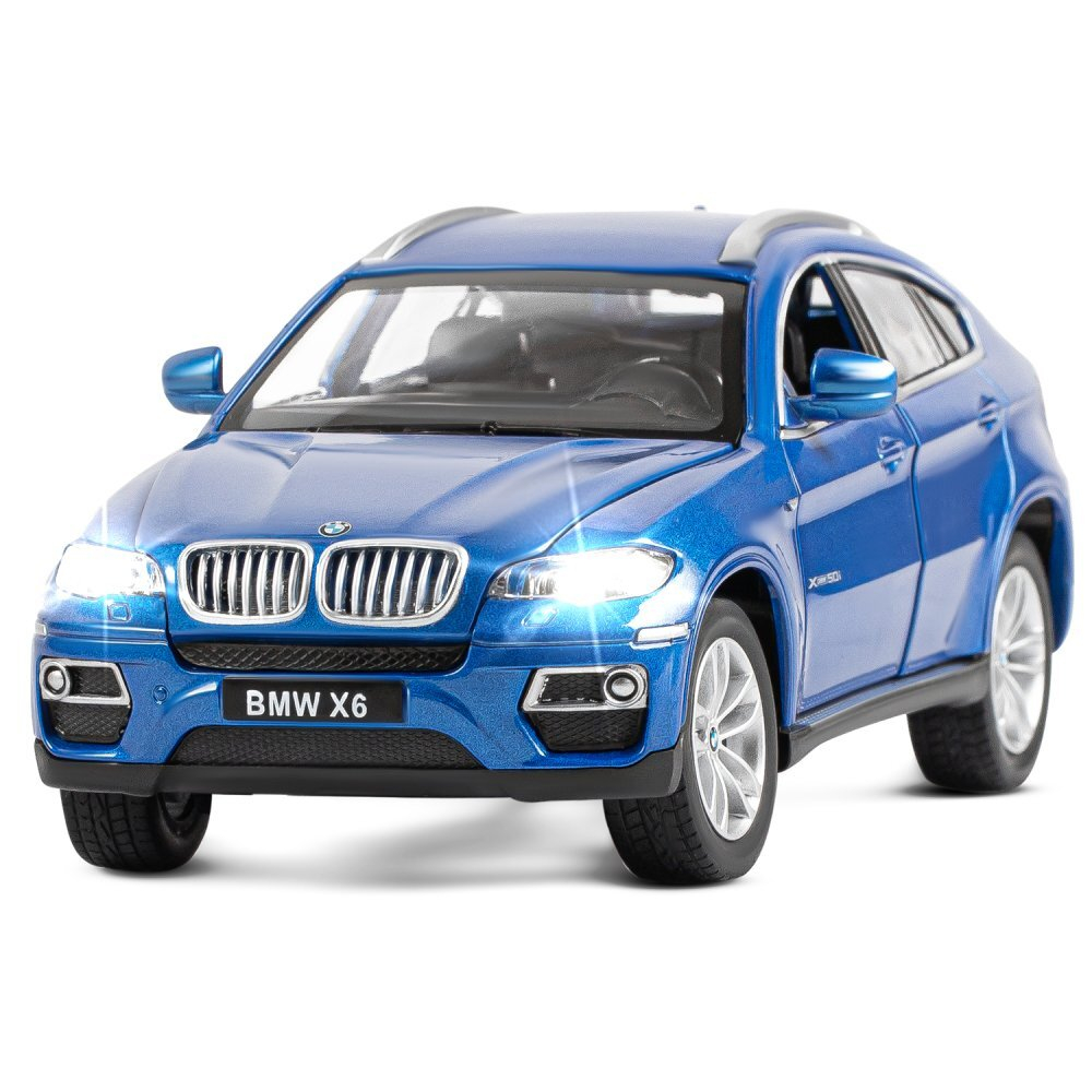 Модель 1:26 BMW X6, синий, откр. двери, капот и багажник, свет, звук