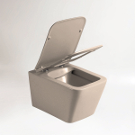 Унитаз подвесной Q-Line VT1-12MC безободковый, цвет капучино мат., ультратонкое soft close сиденье