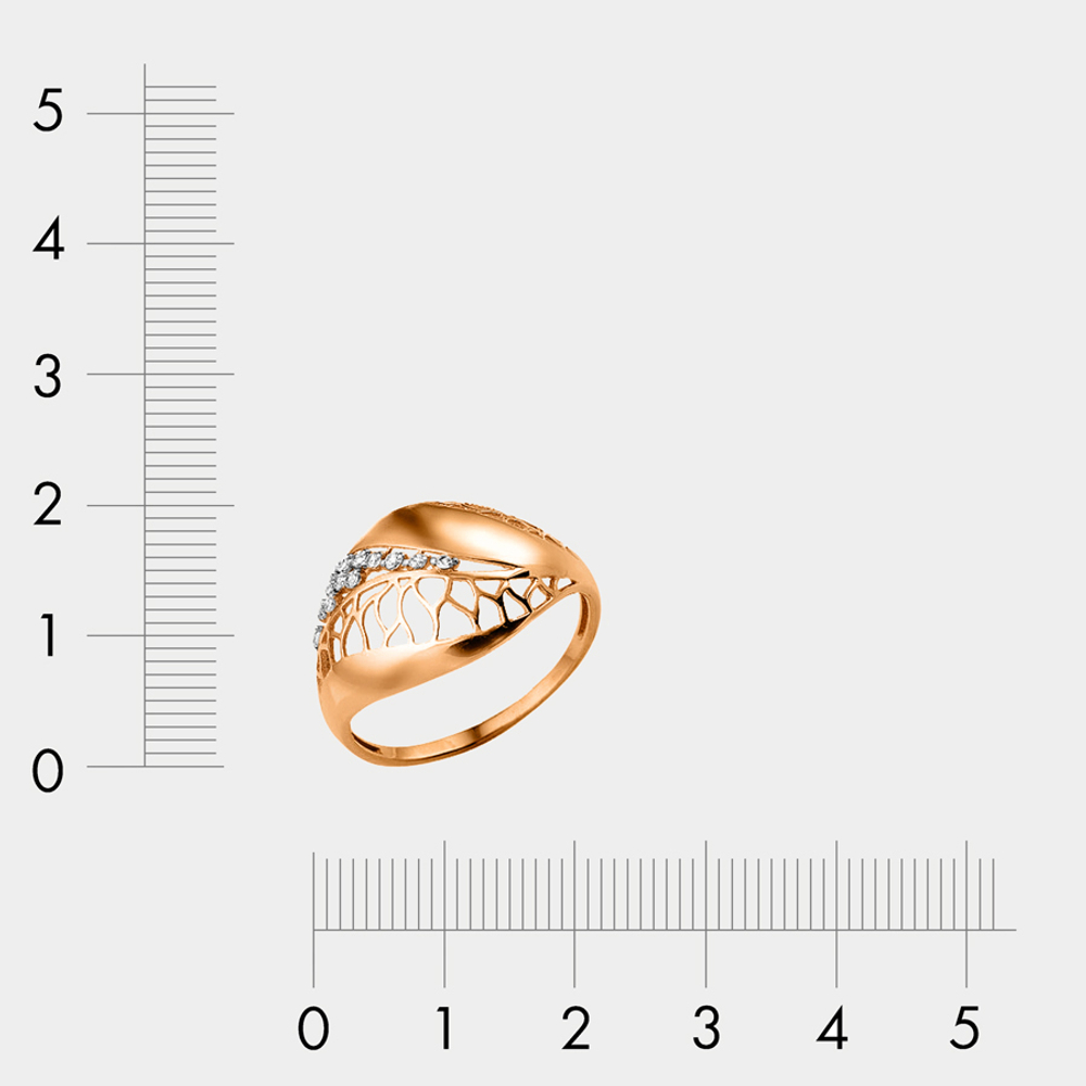 Кольцо для женщин из розового золота 585 пробы с фианитом (арт. 70069000)