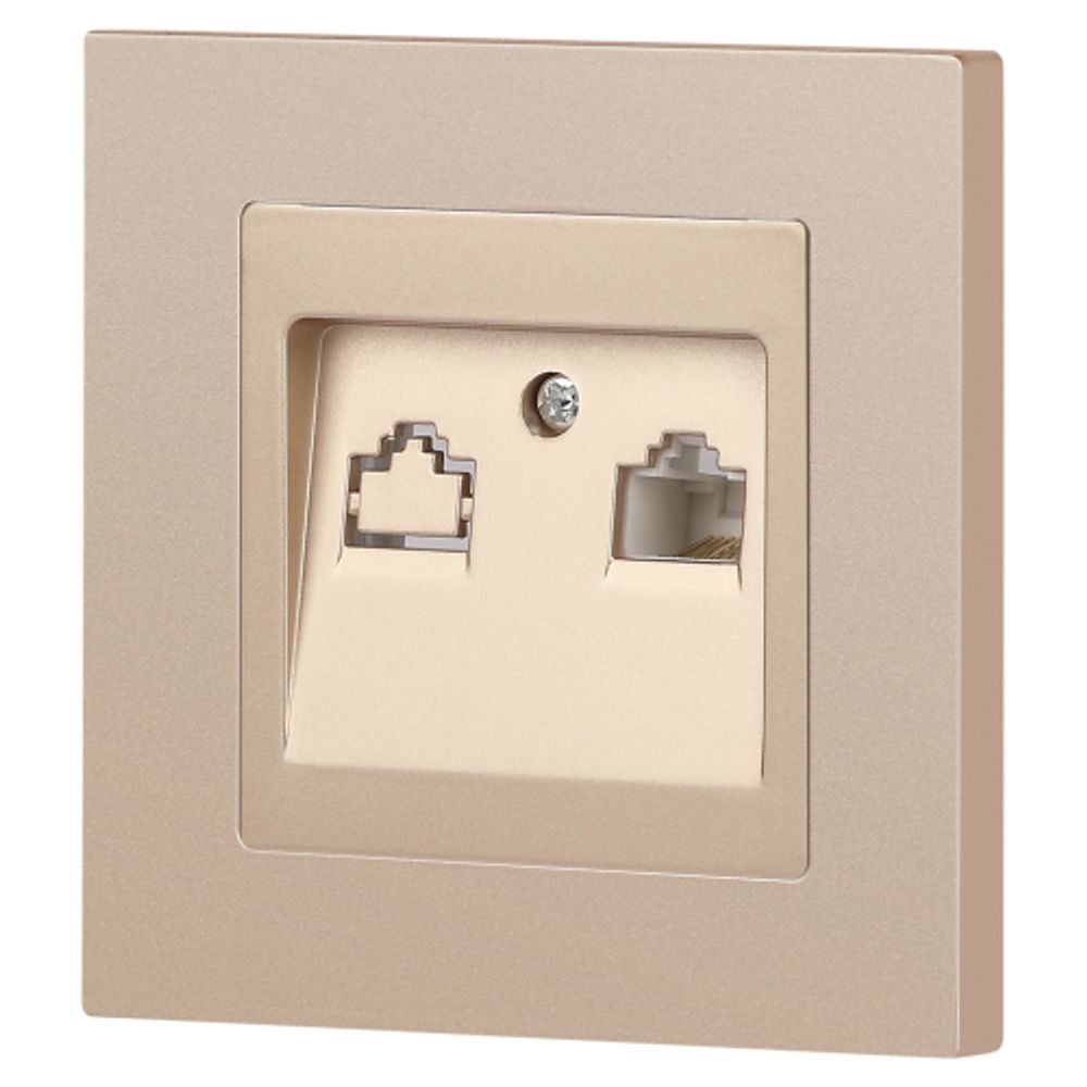 Розетка Intro Accent 6-303-04 информационная RJ45 IP20 СУ шампань