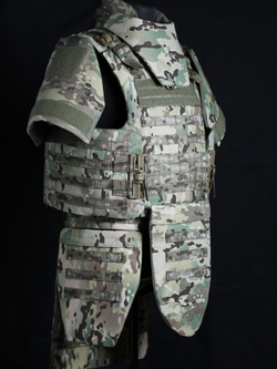 Жилет МСЗ2 + напашник, плечи, пояс, бёдра, пятиточечник + защитные вставки СВМПЭ Бр1, С2
