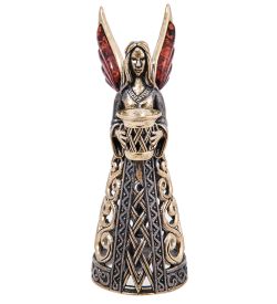 AM- 299 Колокольчик-подсвечник «Фея света» (латунь, янтарь)