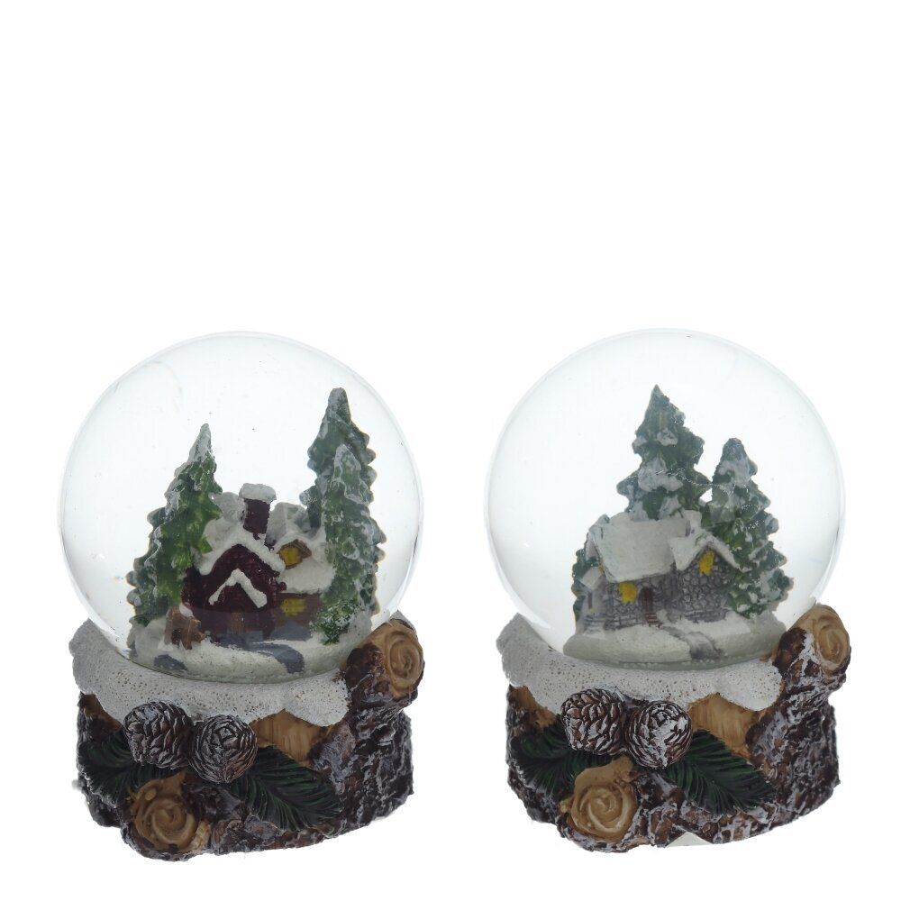 GAEM Фигурка декор в стекл шаре "Домик" (подсвет, LR44x2 н/п), D 6 см, L7 W7,5 H8 см, 2в.