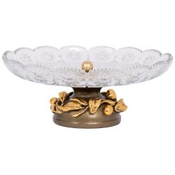 Фруктовница-конфетница Oliva Branch (Олива Бранч) со стеклянной чашей Бронза