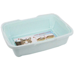 Туалет для котят с сеткой ментол-белый