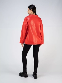 Кожаная куртка демисезонная оверсайз на кнопках