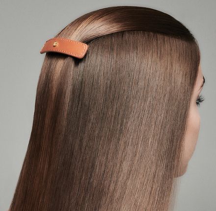 Balmain Hair Couture Заколка-автомат Ривьера M Riviera Barrette Cognac Medium