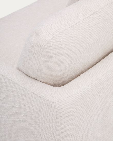 Laira 3-местный диван-кровать из шенилла с шезлонгом слева цвет экрю 246 см