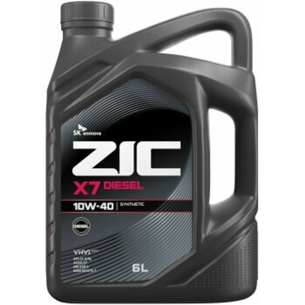 Масло моторное ZIC X7 Diesel 10w40 CI-4/SL (ACEA E7, A3/B3, A3/B4) 6л