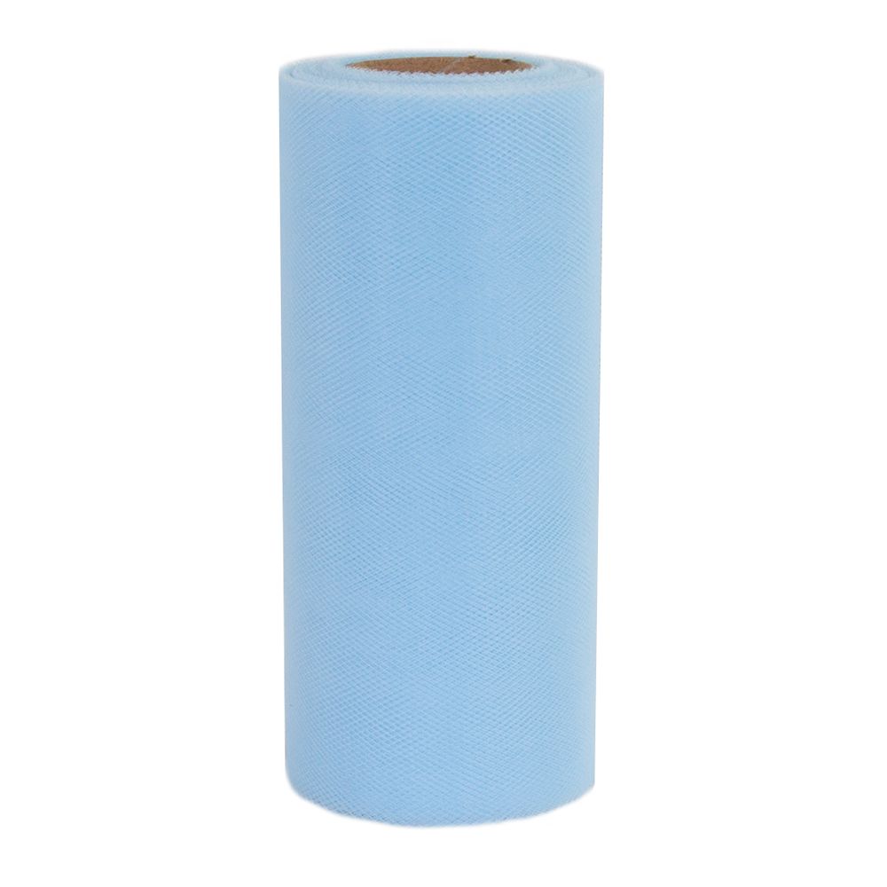 Лента (15 см*22,86 м) Фатин, Светло-голубой, 1 шт.