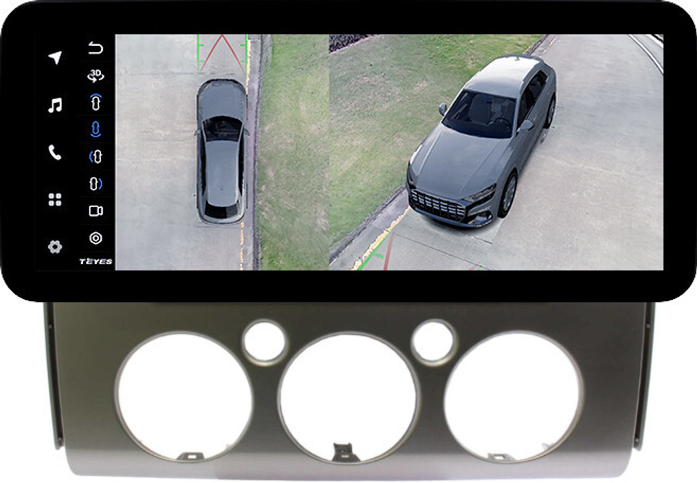 Магнитола для Toyota FJ Cruiser 2005-2022 (рамка серая) - Teyes LUX ONE 360 монитор 12.3" 2K QLED на Android 10, 6Гб+128Гб, CarPlay, 4G SIM-слот, 4 камеры в комплекте
