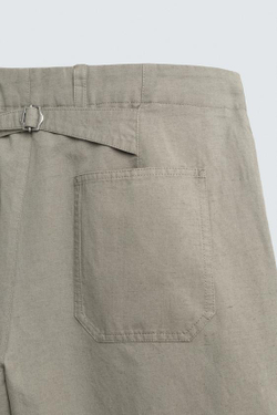 ZARA БРЮКИ RELAXED FIT С ХЛЯСТИКОМ, ЗЕЛЕНЫЙ/СЕРЫЙ