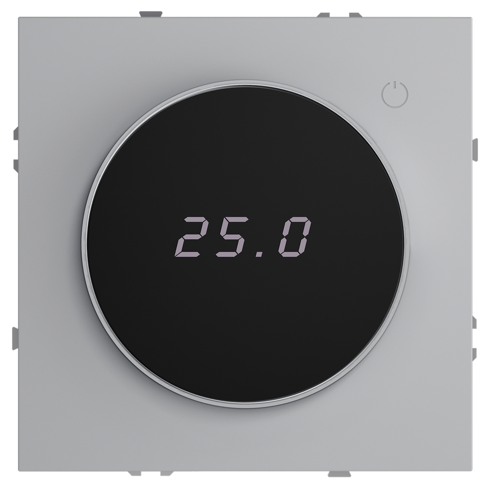 Терморегулятор электронный VOLTUM S70 с индикацией и датчиком, для теплого пола, (серый)