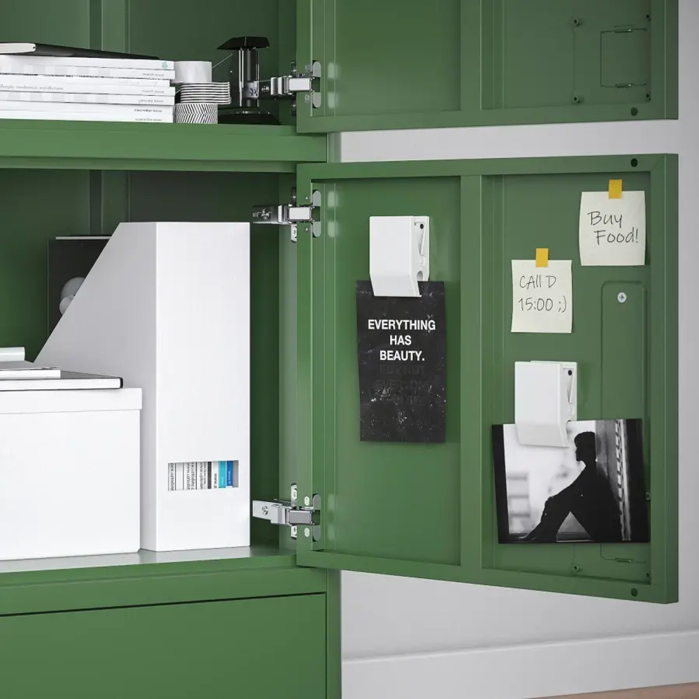 Высокий шкаф с ящиком и дверцей - IKEA IDÅSEN/IDASEN/ИДОСЕН ИКЕА, 172х47х45 см, зеленый