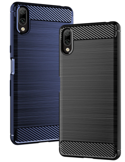 Чехол на Sony Xperia L3 цвет Blue (синий), серия Carbon от Caseport