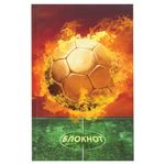 Блокнот (135х206 мм), 80 л., твердый, клетка, выборочный лак, ЮНЛАНДИЯ, "Футбол", 111615