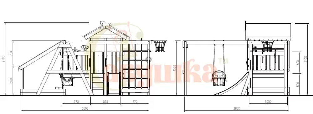Деревянная игровая площадка для малышей Baby play 12 (Индиго)