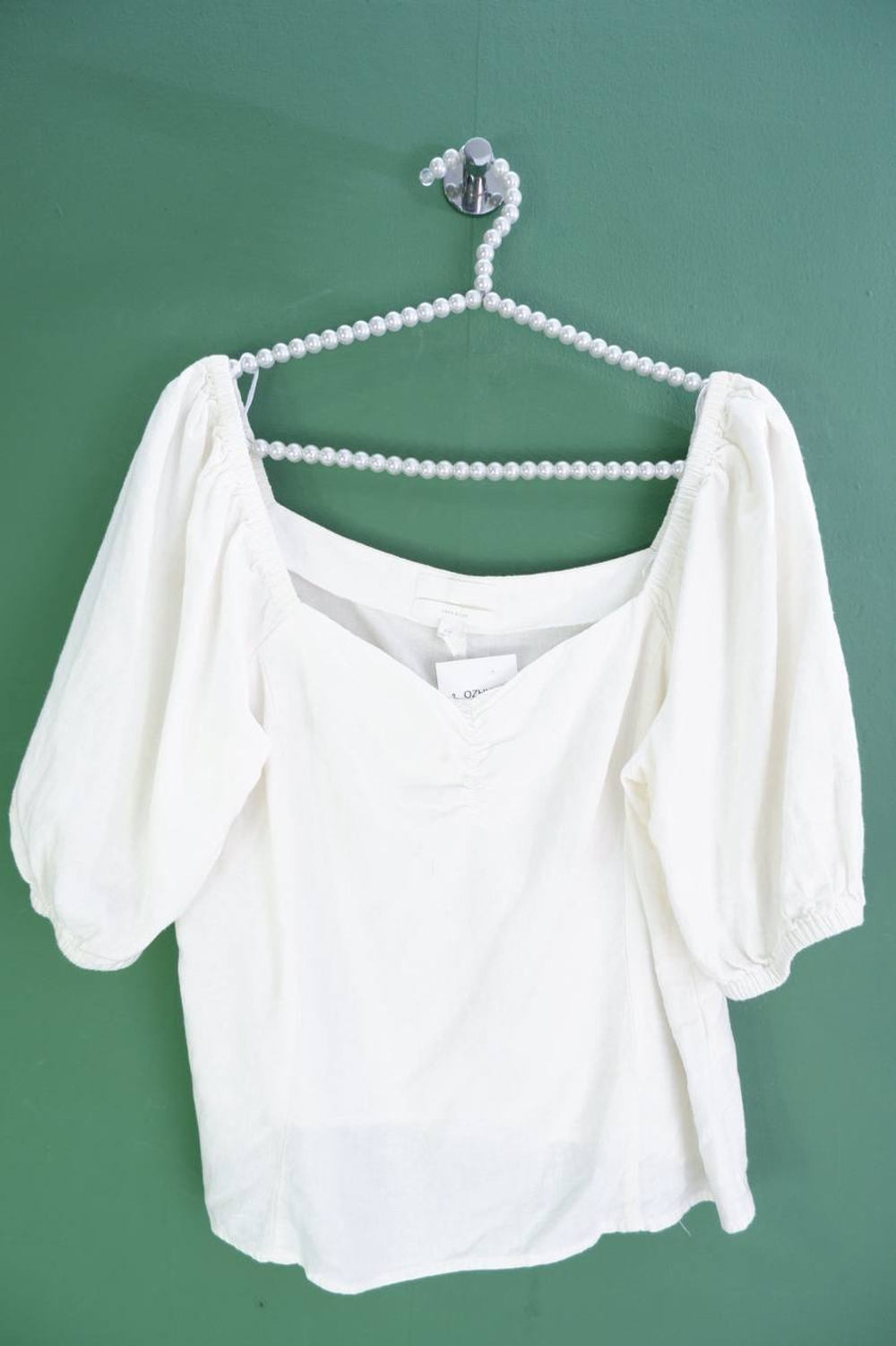 Блузка H&M льняная, маркировка 44, визуально на 50 размер