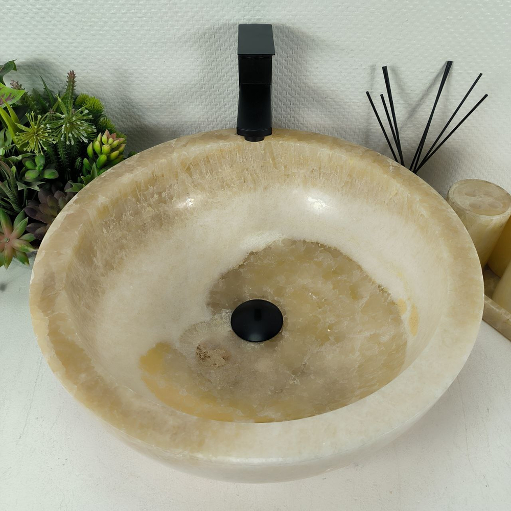 Раковина из оникса Bowl Yellow BO-64543 45*45*17 0200