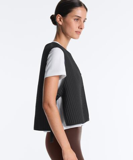 OYSHO Тонкий стеганый нейлоновый жилет, черный