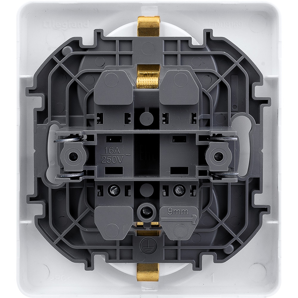Розетка двойная с заземлением без шторок в сборе 16А 250В белый Inspiria Legrand