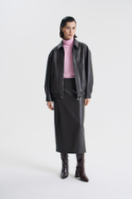 Бомбер оверсайз из экокожи