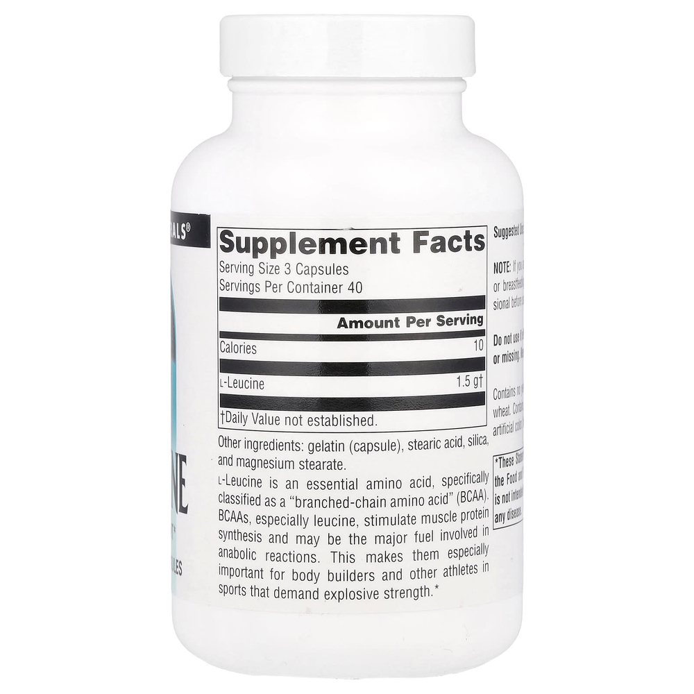 Source Naturals, L-лейцин в свободной форме, 500 мг, 120 капсул