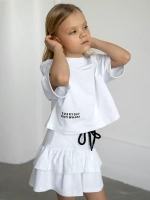 Костюм летний трикотажный футболка и юбка шорты