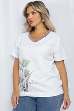 Блуза Лотус (бело-лиловая) Б13161-20М LT Collection (Акция)