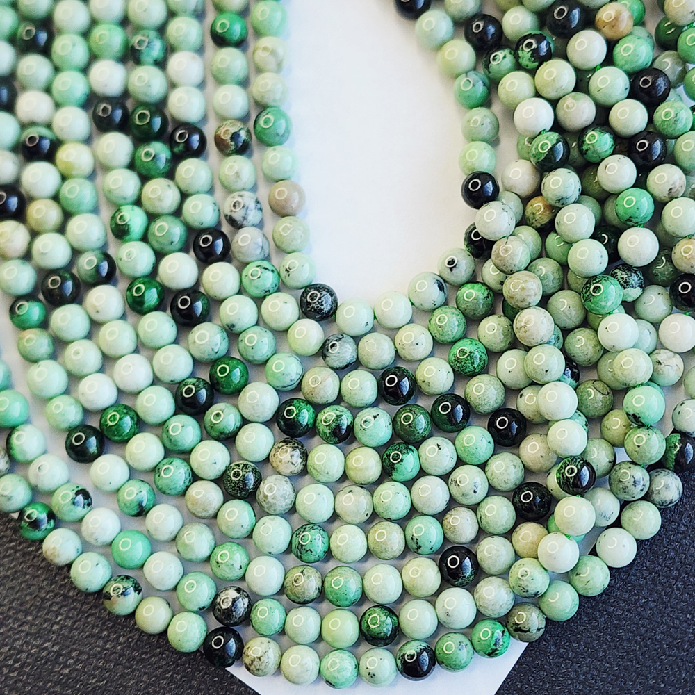 Гранат Андрадит, зеленый гранат, гладкий шар, р-р 6.3мм, цена за нить 10 см