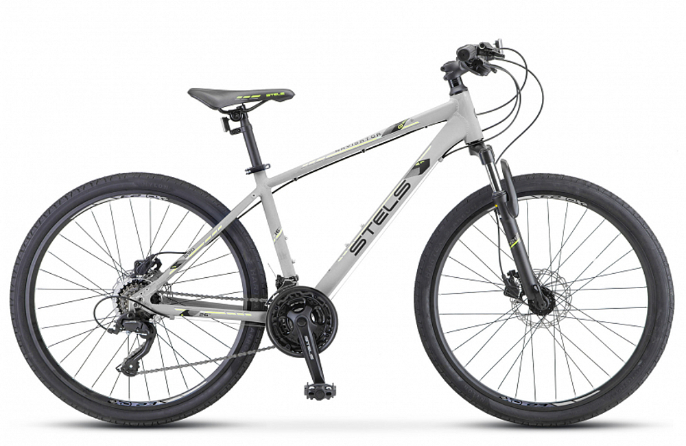 Велосипед Stels Navigator-590 D 26" K010 18" Серый/салатовый