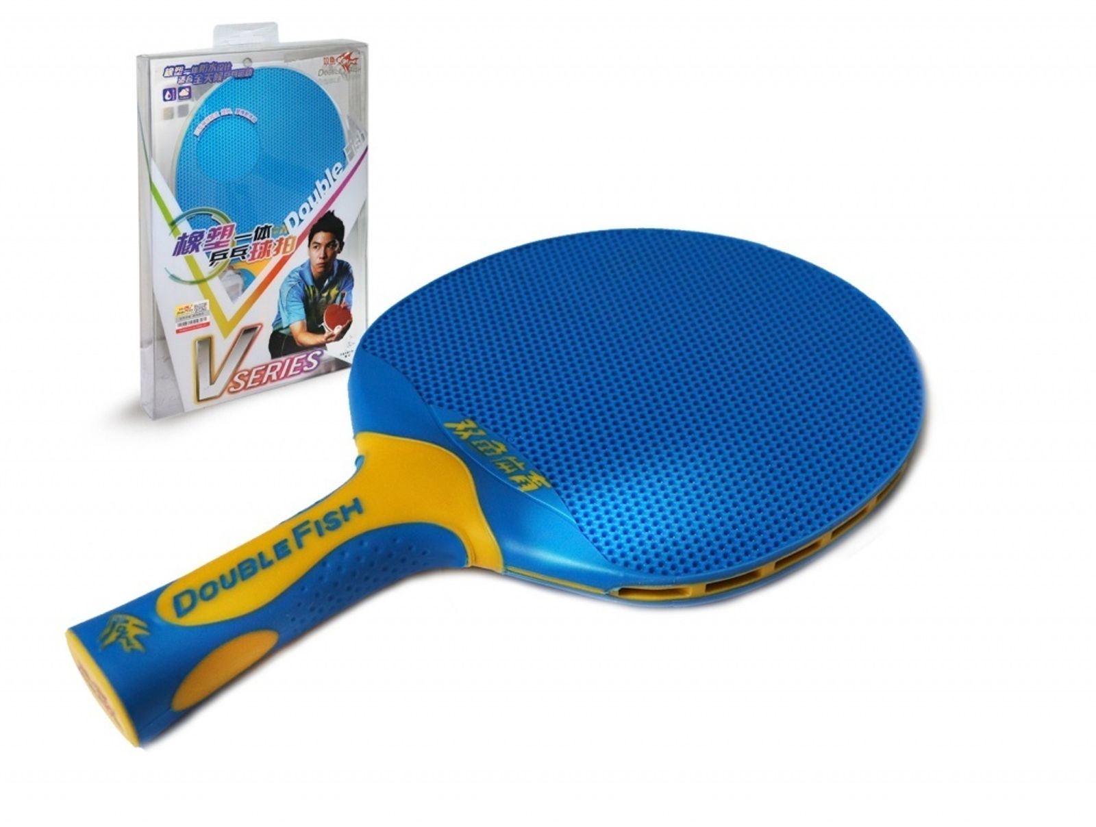 Ракетка для н/т Double Fish V1 series plastic (blue) фото №2