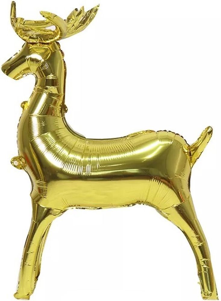 Шар 3D (69&#39;&#39;/175 см) Фигура, Олень, Золото, 1 шт. в уп.