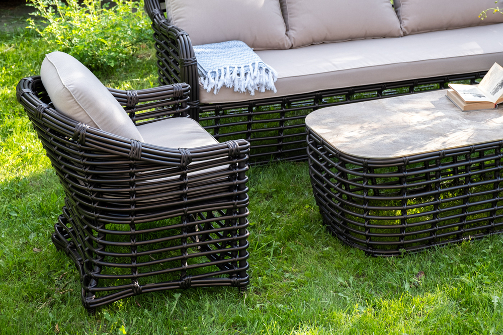 "Ницца" лаунж-зона из искусственного ротанга, цвет бронзовый