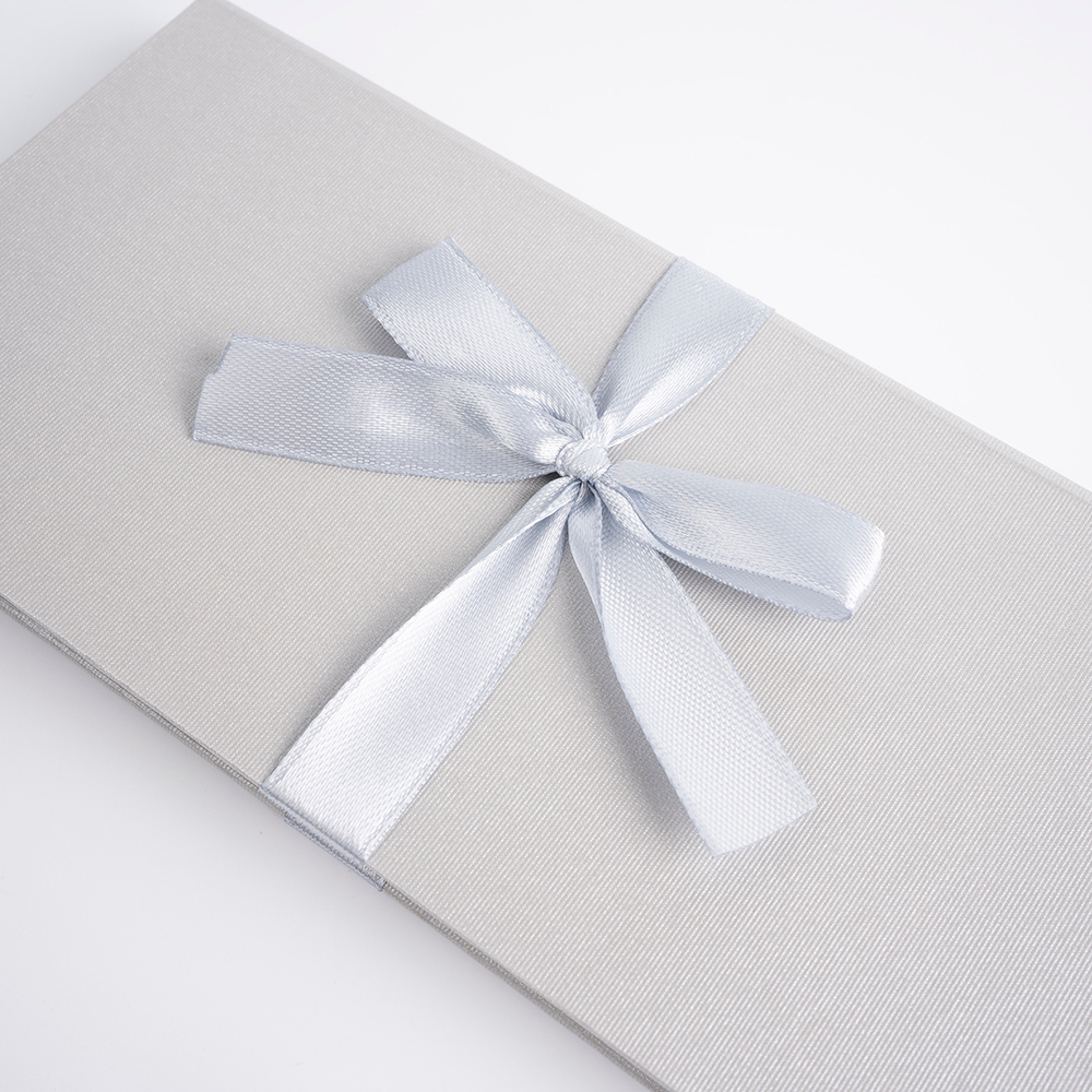 Коробка для денег, Тиснение Микровельвет, Серебристый