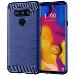 Чехол для LG V40 ThinQ цвет Blue (синий), серия Carbon от Caseport