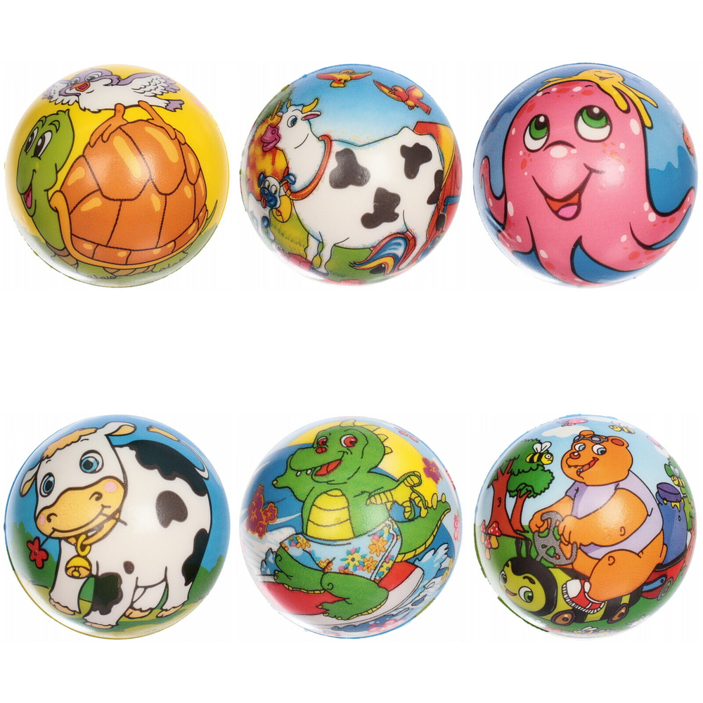 Мяч 7,6 см «Радостное лето» (антистресс), микс СТИКЕР НА ВЛОЖЕНИЕ