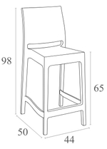 Стул пластиковый полубарный, Siesta Contract Maya Bar 65, оливковый