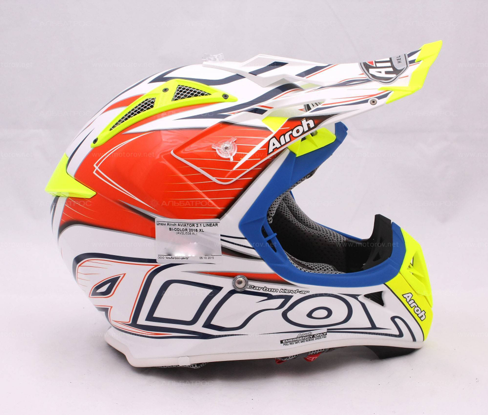 Шлем кроссовый Airoh AVIATOR 2.1 LINEAR BI-COLOR