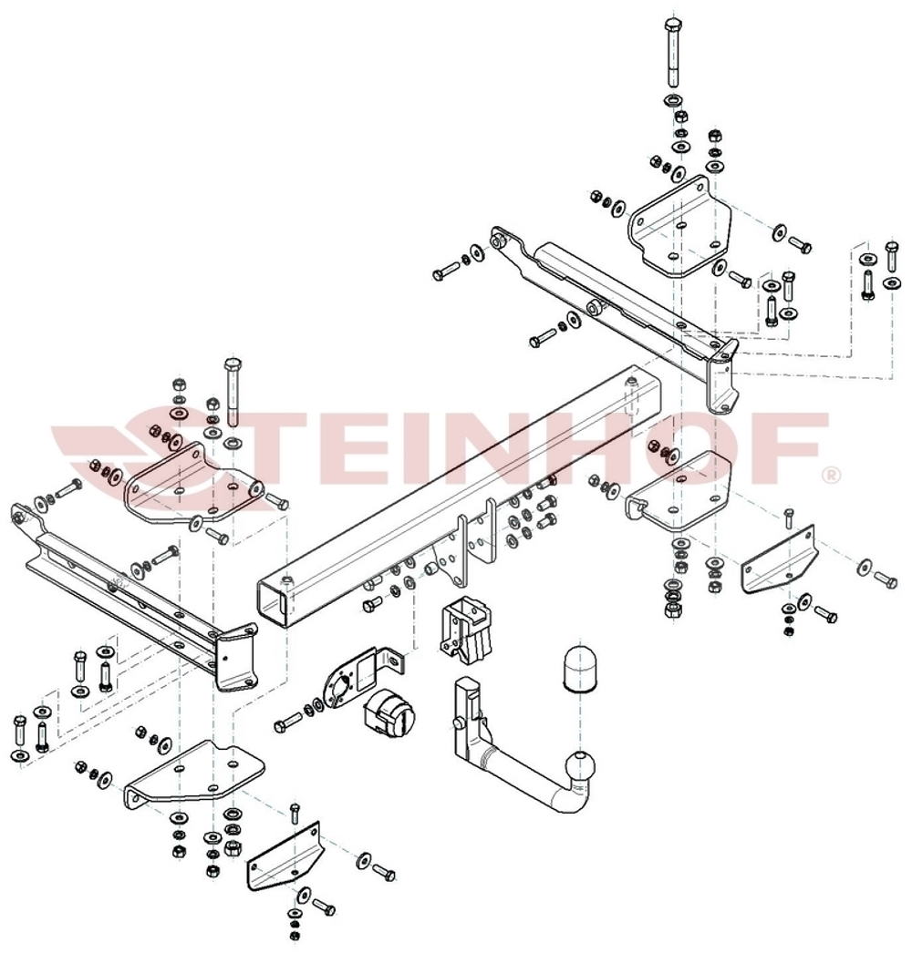 Фаркоп Steinhof M-129 для Mercedes GLE-Class w166 2015-2019, Mercedes M-Class w164 2006-2012, M-Class w166 2012-2015(паспорт и сертификат в комплекте)(без электрики)