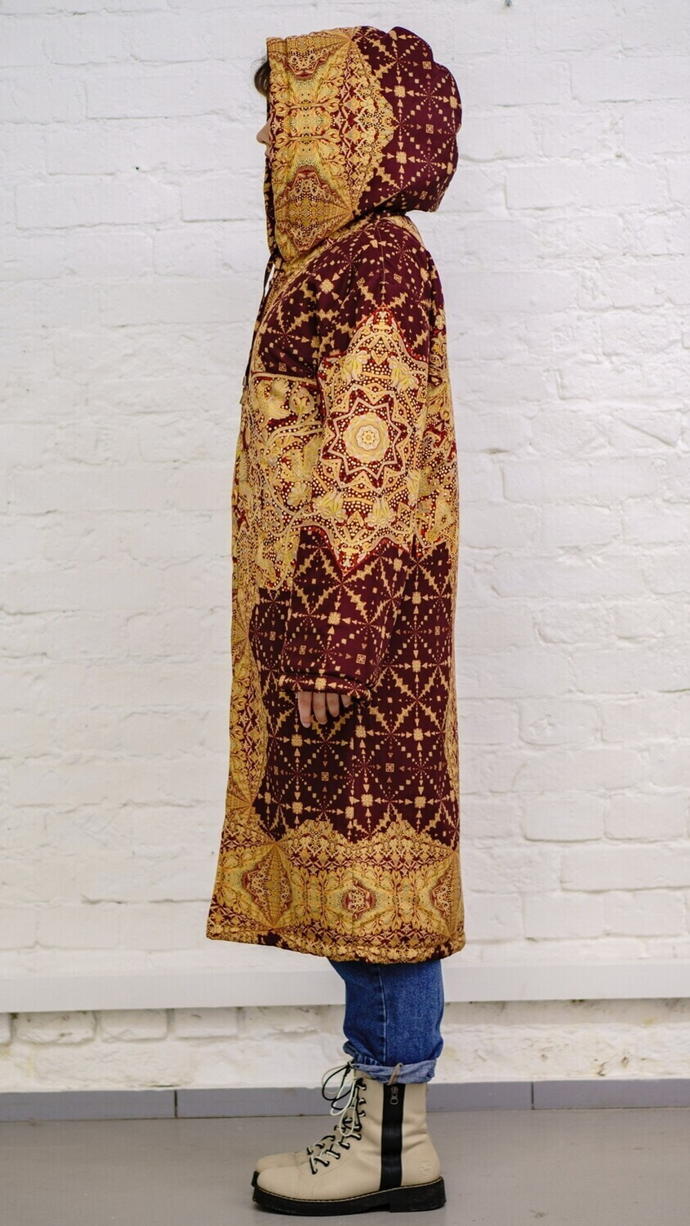 Двустороннее пальто-парка, по мотивам русского золотного шитья в церковных одеяниях