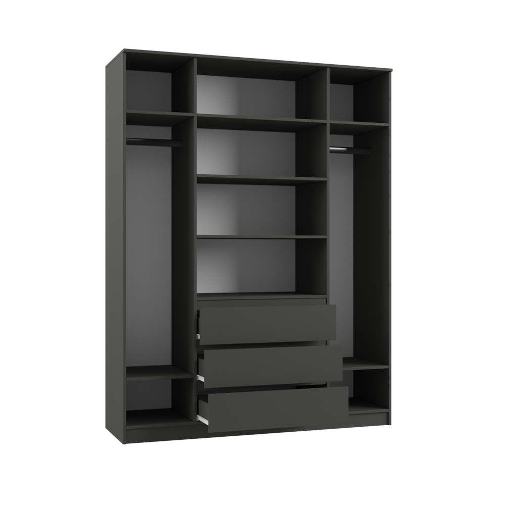 МС Мадера Шкаф 4-х ств. 1600*2100*500 (лдсп графит новый)