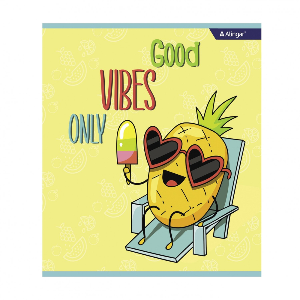 Тетрадь 36л., А5, клетка, Alingar "Crazy fruits", скрепка, мелованный картон (стандарт) , блок офсет, 4 дизайна в пленке т/у